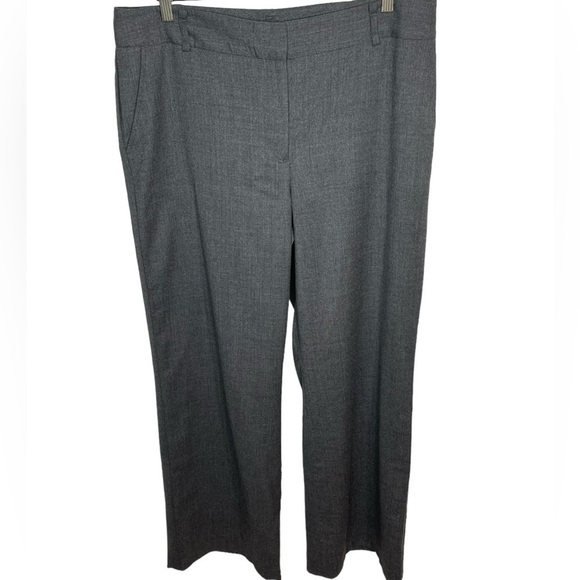 Talbots Heritage Gray Wool Side Pocket Zip fly Straight Leg Dress Pants Size 14 - Picture 3 of 14
